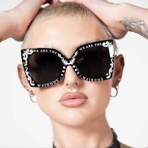 "We Are The Weirdos" Black Statement Sunglasses